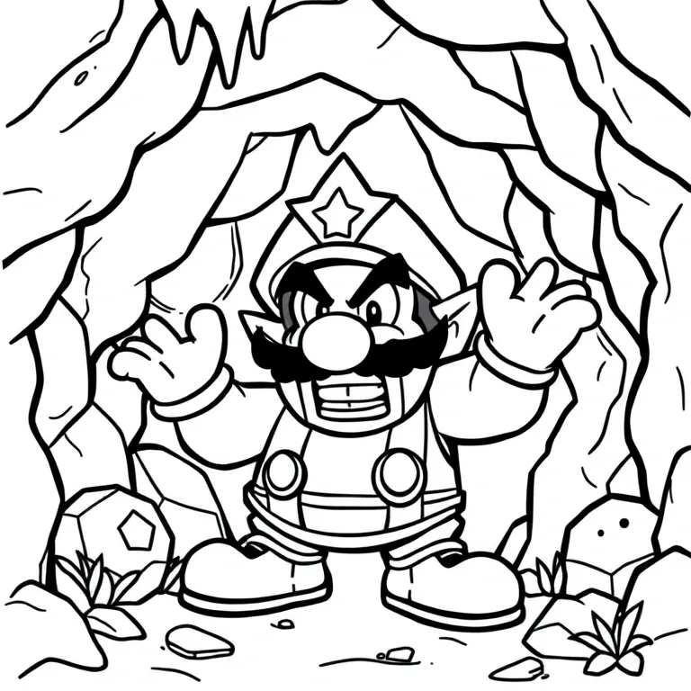 Wario coloring pages for kids printable free 